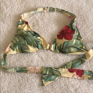 Tropical 🏝 print yellow bikini 👙 top